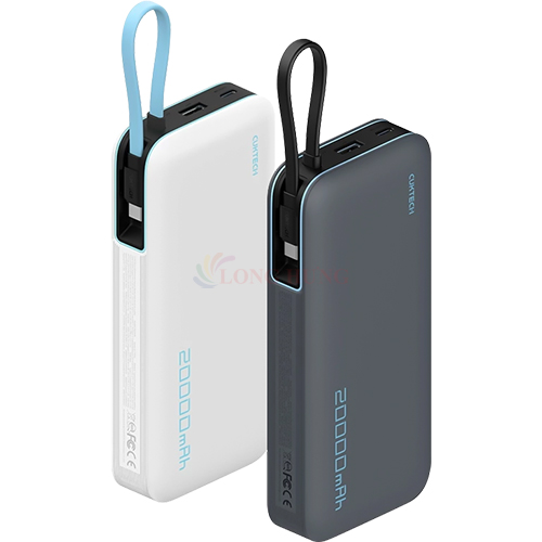 Sạc dự phòng Cuktech Power Bank Built-in USB-C Cable 1Type-C 55W 20000mAh CP25 PB200N - Hàng chính hãng