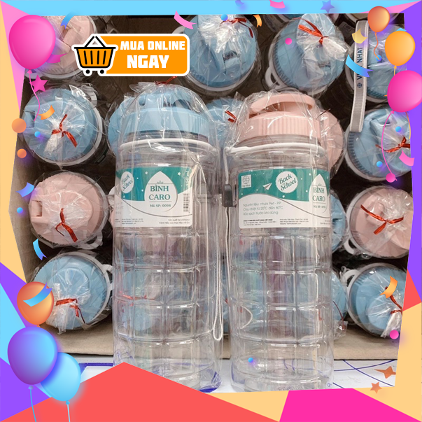 Bình nước thể thao caro 750ml Việt Nhật