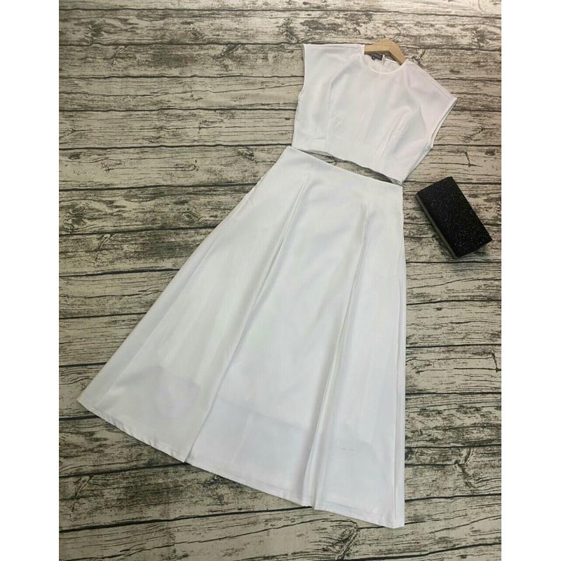Set áp croptop chân váy chữ A S.MLXL