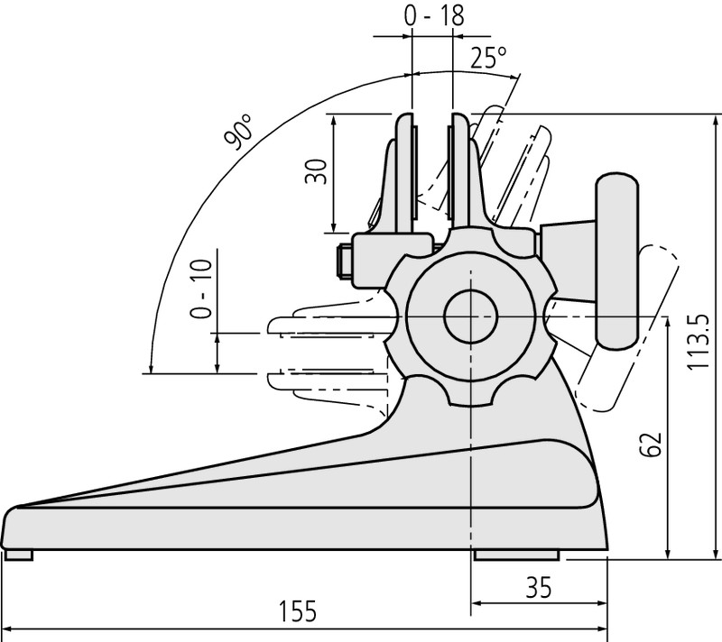 Đế Gá Panme Mitutoyo 156-101-10 Loại Điều Chỉnh Góc Xoay