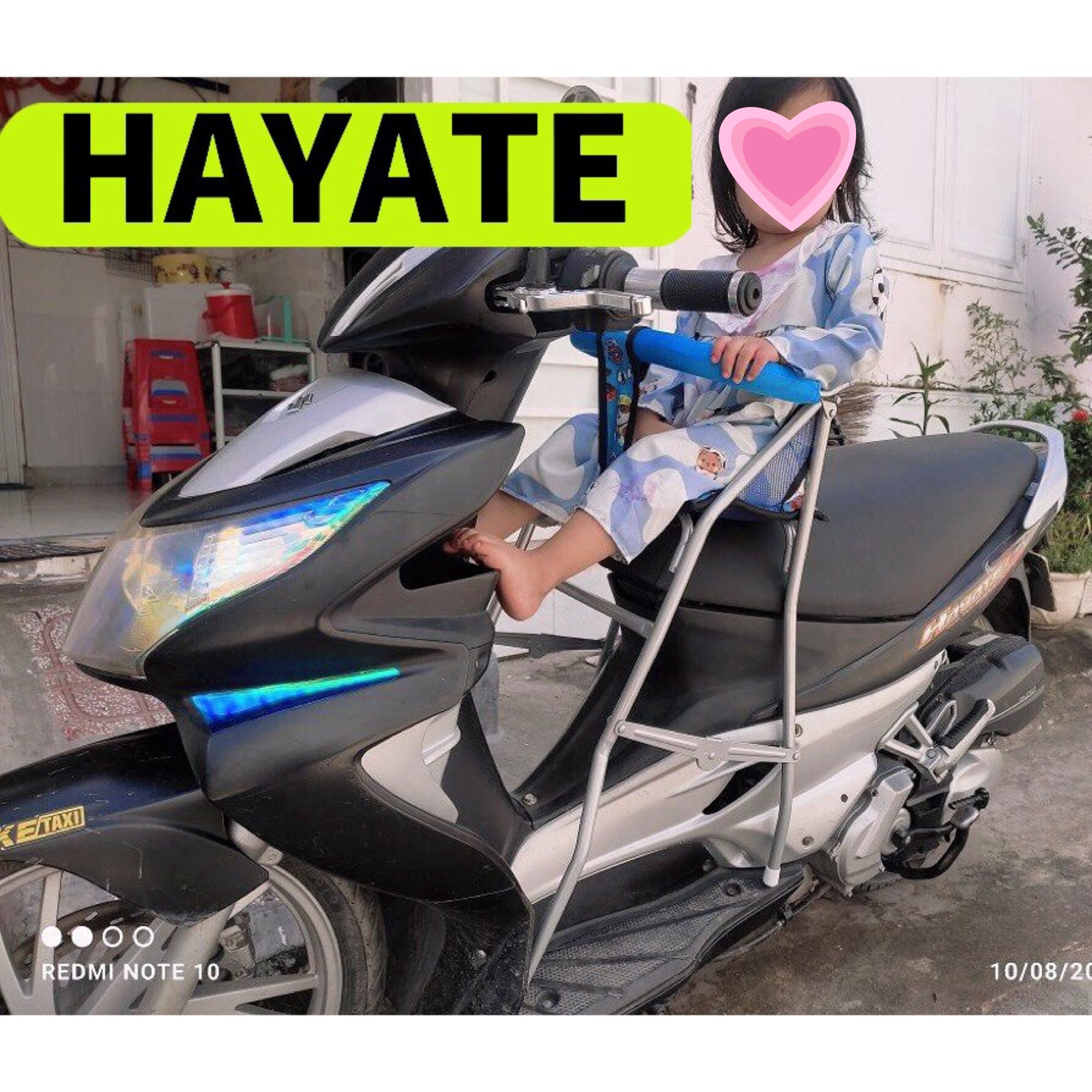 ( Ghế Sắt Sơn Có Dây ) Ghế ngồi xe tay ga cho bé (có cả dây đai và vòng bảo hiểm an toàn) ghế ga xếp sắt sơn tĩnh điện