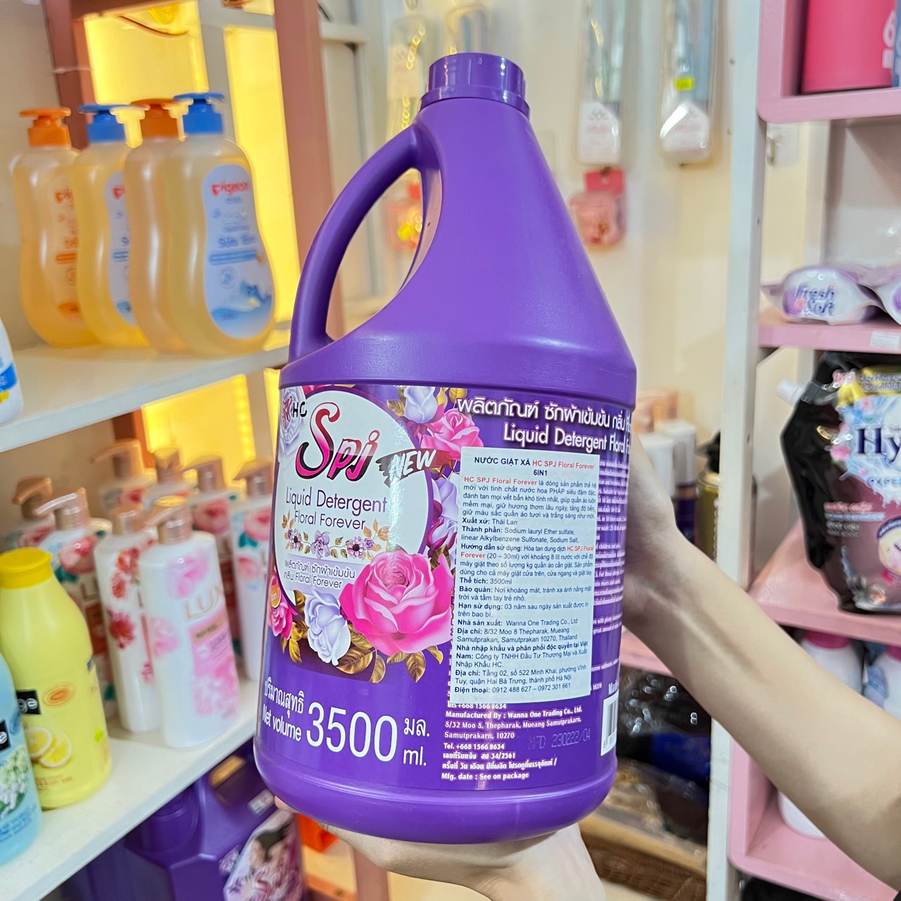 Nước giặt xả SPJ 3500ml Thái Lan hương thơm dễ chịu bám lâu quần áo dịu nhẹ