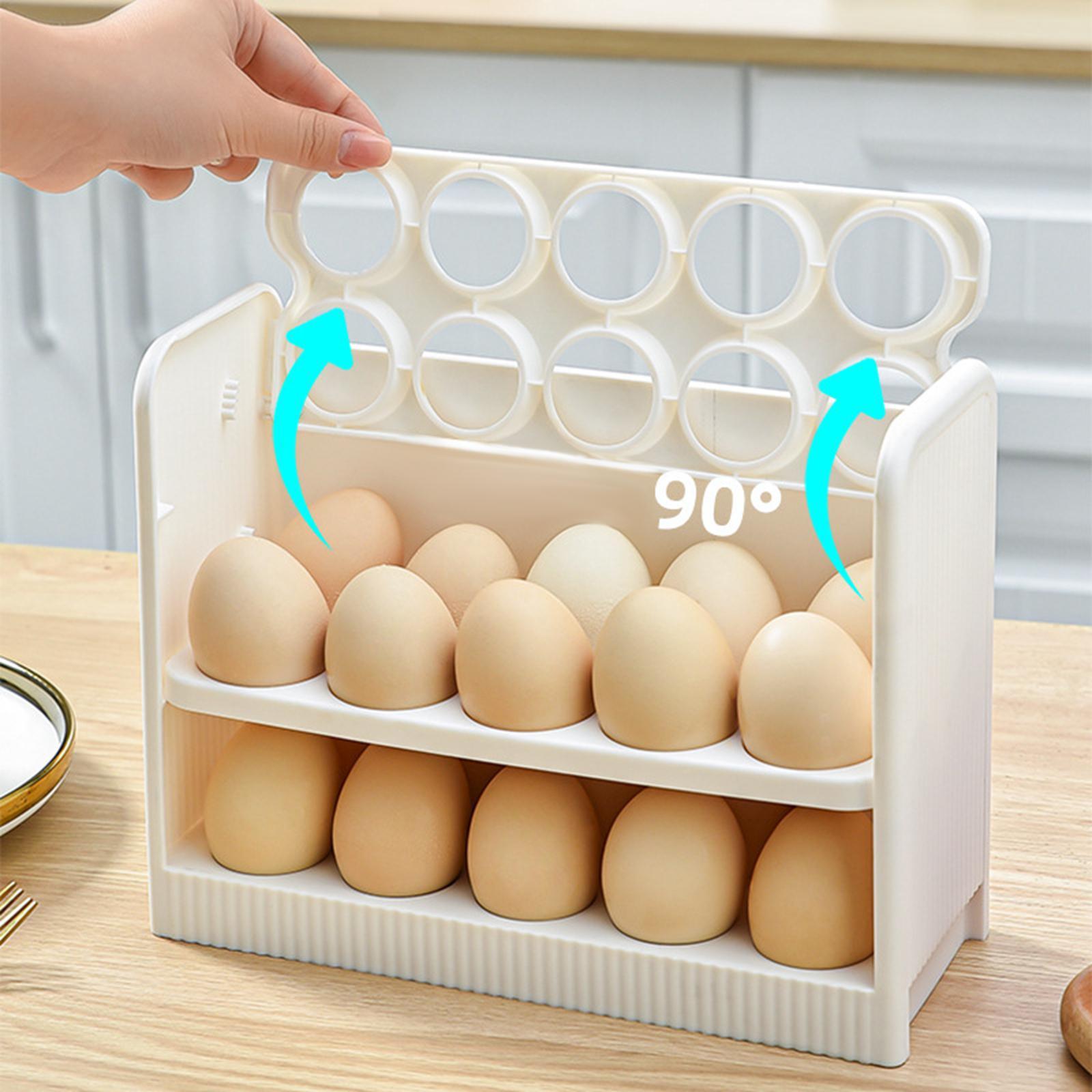 30 Grid Egg Container Fridge Eggs Organizers for Cabinet Shelf Countertop