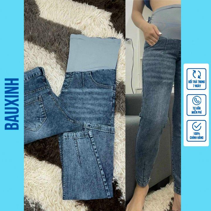 Quần Bò Bầu, Quần Jeans Bầu Hàng Mềm Đẹp Loại 1 Thời Trang Trẻ Trung, Đủ Size Cho Mẹ Bầu Q6