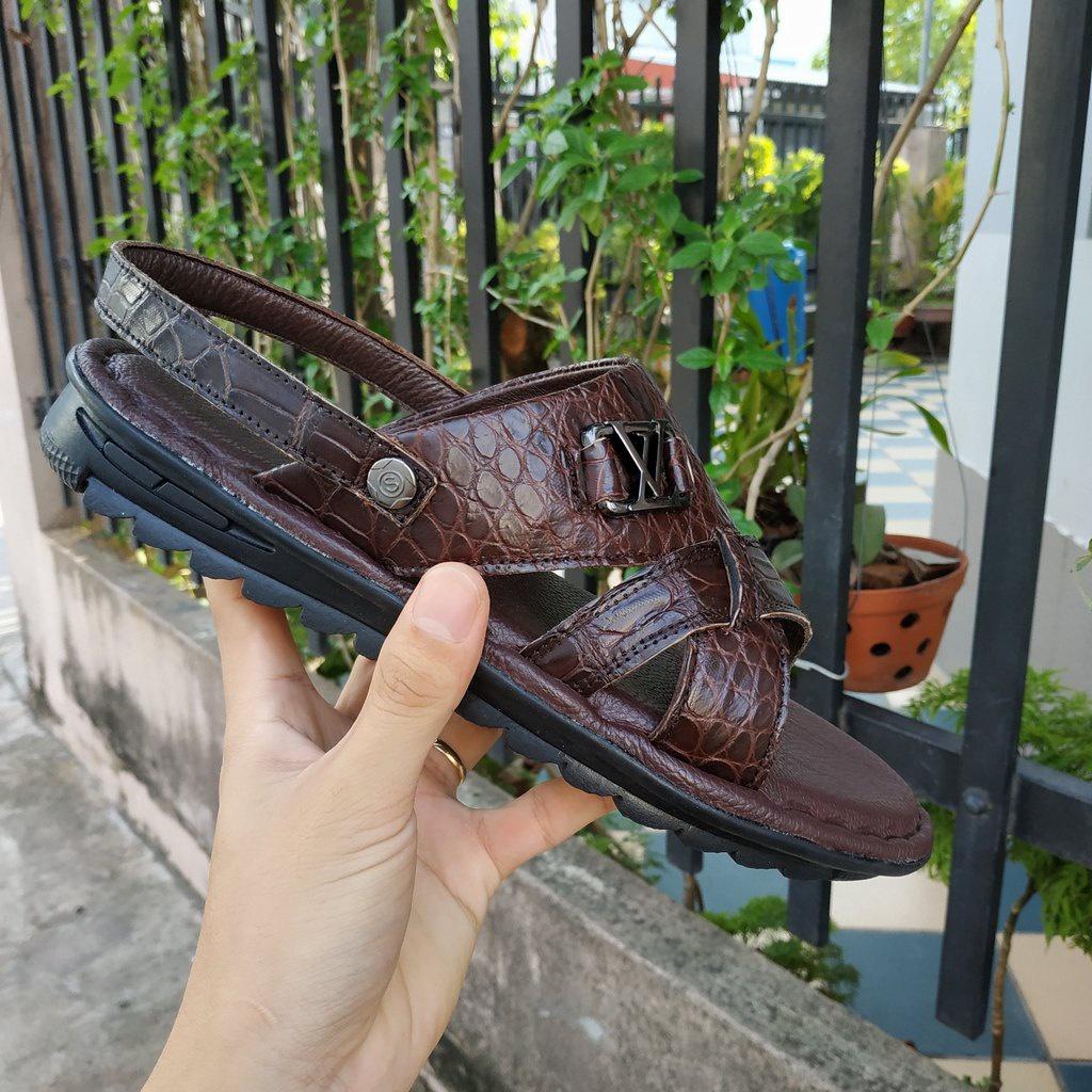 Dép sandal nam da cá sấu thật 100% Giá rẻ nhất toàn quốc!