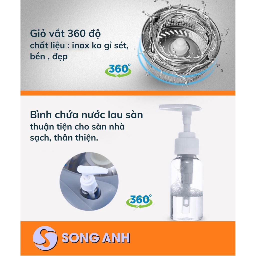 Bộ Chổi Lau Nhà Thông Minh, Cây Lau Nhà Xoay 360 Độ Song Anh