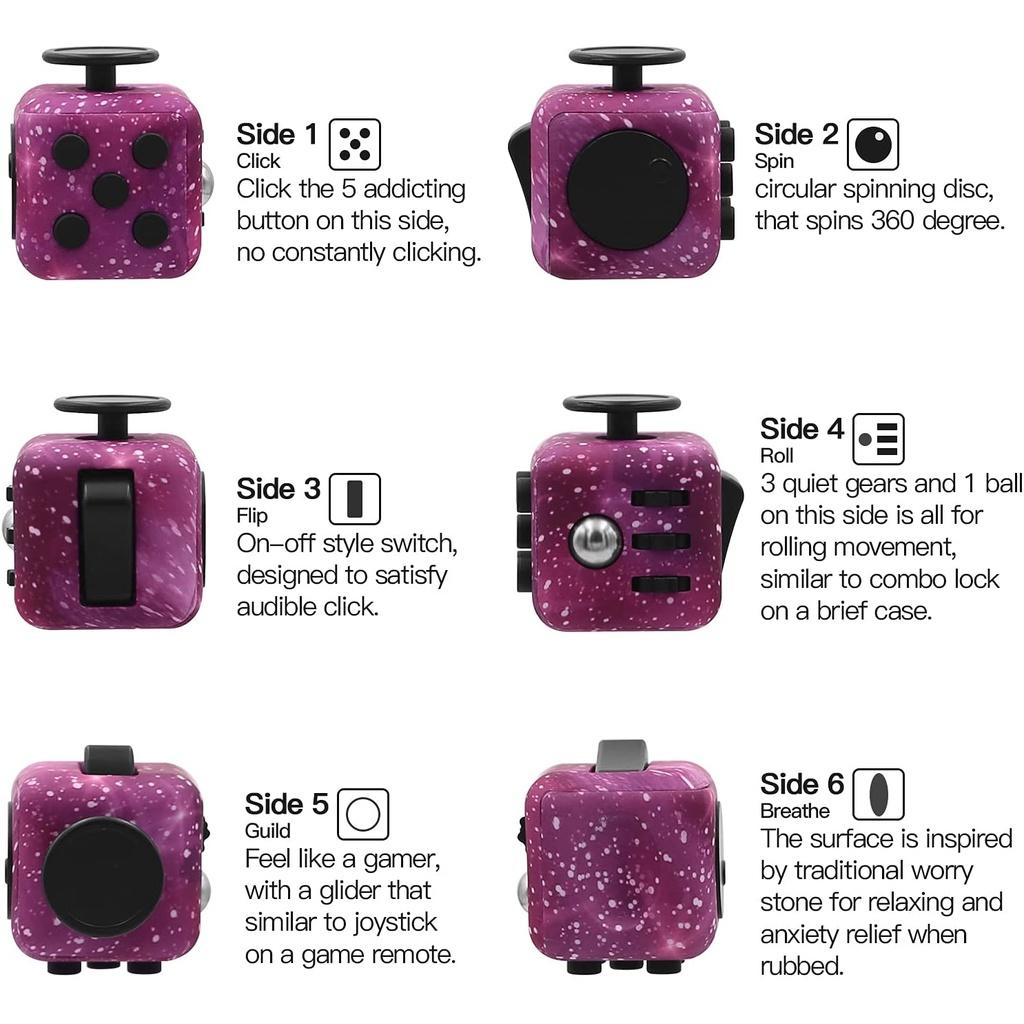 Đồ Chơi Fidget Cube 6 Mặt Giúp Giảm Căng Thẳng Học Tập Hiệu Quả