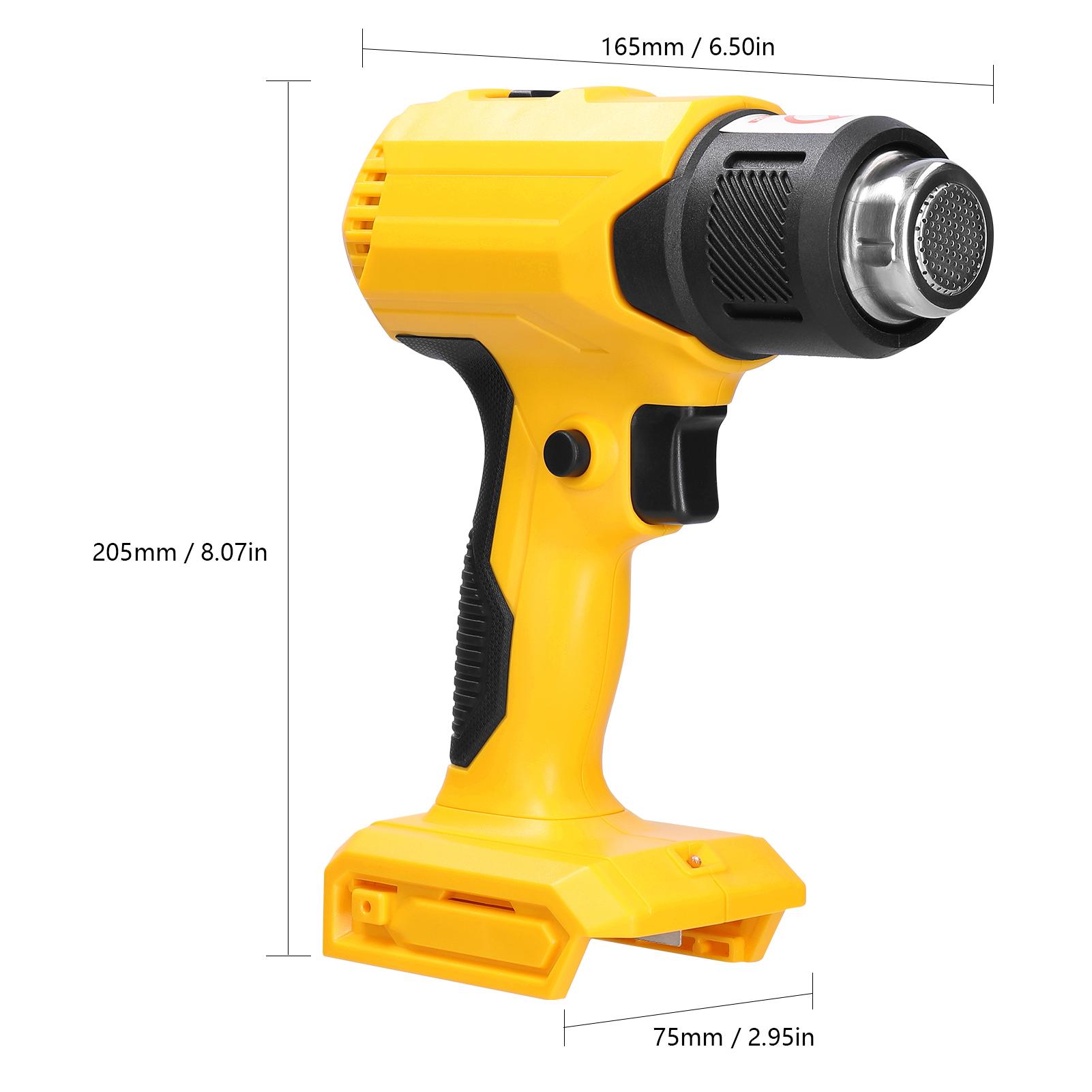 Cordless Handheld Hot Air Machine Lithium Rechargeable Heating Equipment Temperatures Adjustable Power Tool with 4 Nozzles Compatible with Makita 18V Lithium Battery