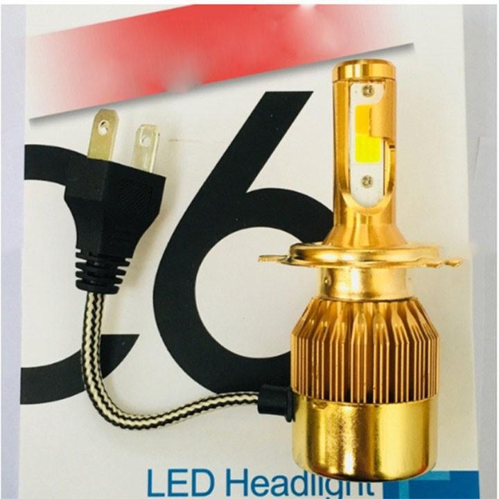 ĐÈN PHA C6 2 TIM VÀNG ĐÈN PHA LED XE MÁY SIÊU SÁNG, MÀU VÀNG SIÊU SANG, DỄ LẮP ĐẶT - DC62TV
