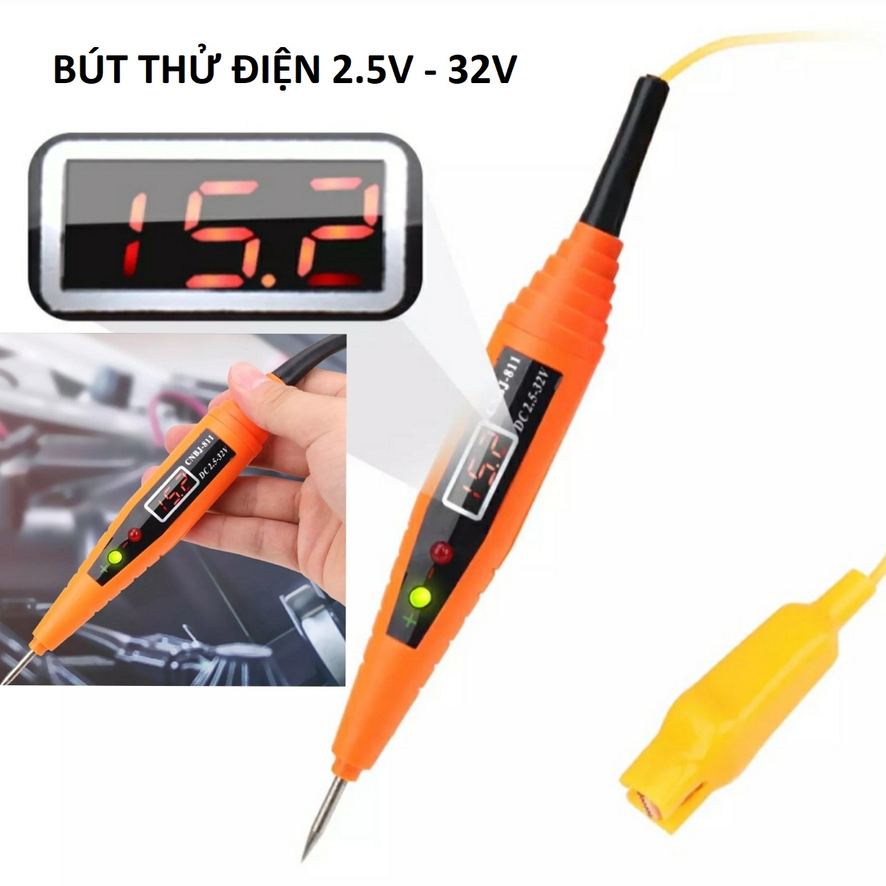 (LOẠI TỐT) Thiết bị bút thử điện 12v 24v ô tô xe máy dòng thử từ 2.5v-32v màn hình led mẫu mới hàng cao câp siêu nhạy