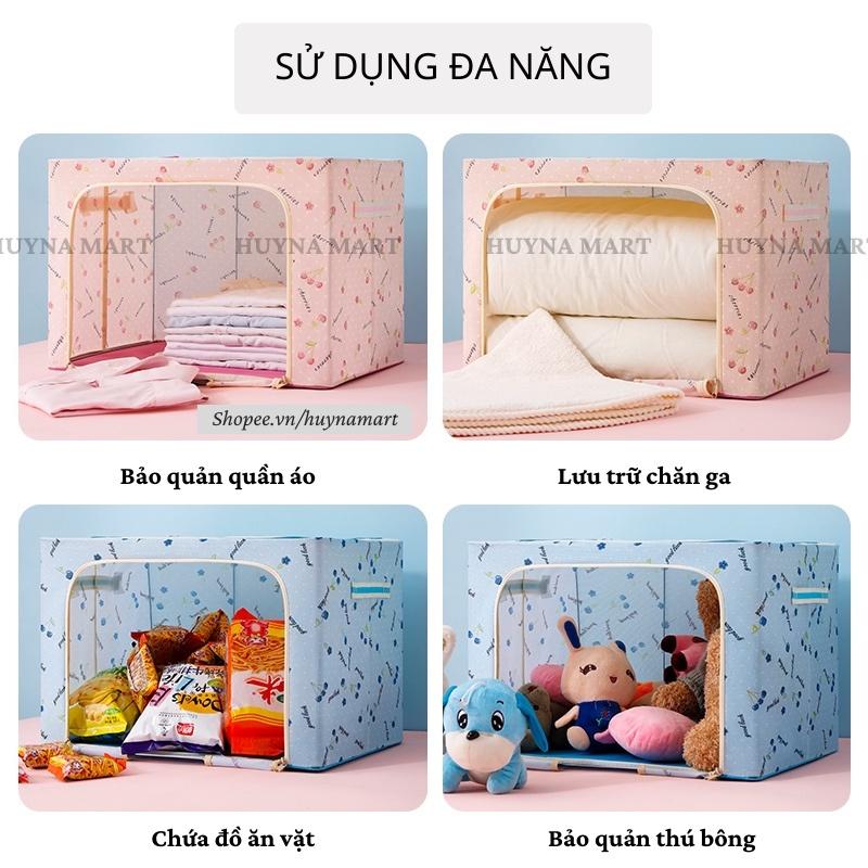 Túi Đựng Chăn Màn - Hộp Đựng Quần Áo Khung Thép Gấp Gọn hàng dày, cứng chắc, dáng hộp chuẩn