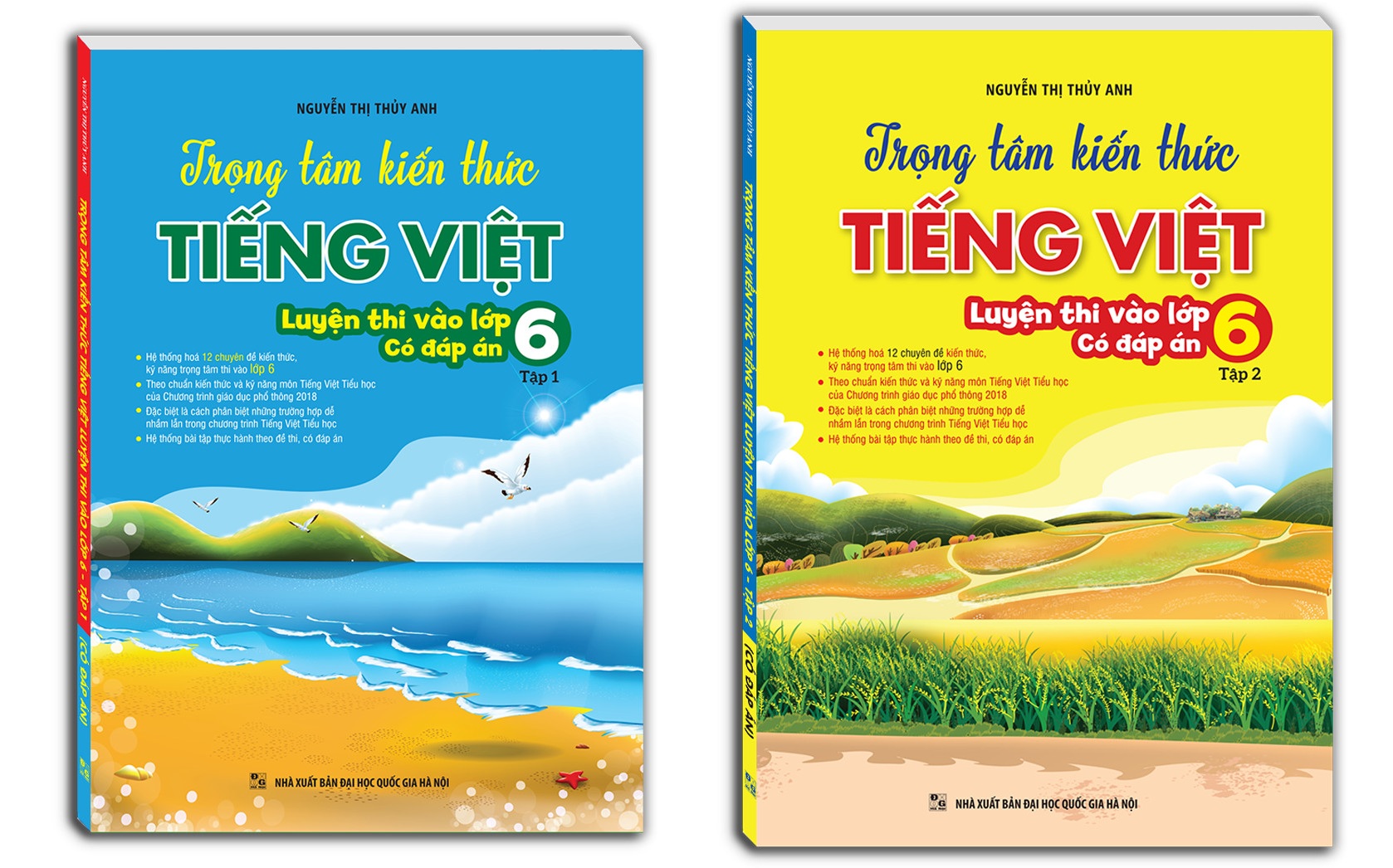 Combo Trọng tâm kiến thức tiếng việt tập 1+2 . Tặng bút