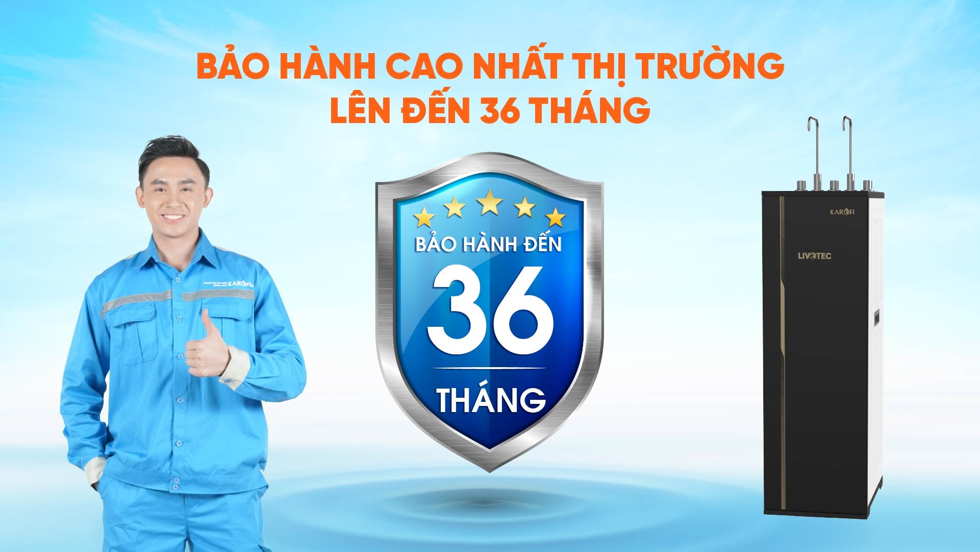 Máy lọc nước nóng lạnh 10 lõi Karofi Livotec 616 - Hàng chính hãng