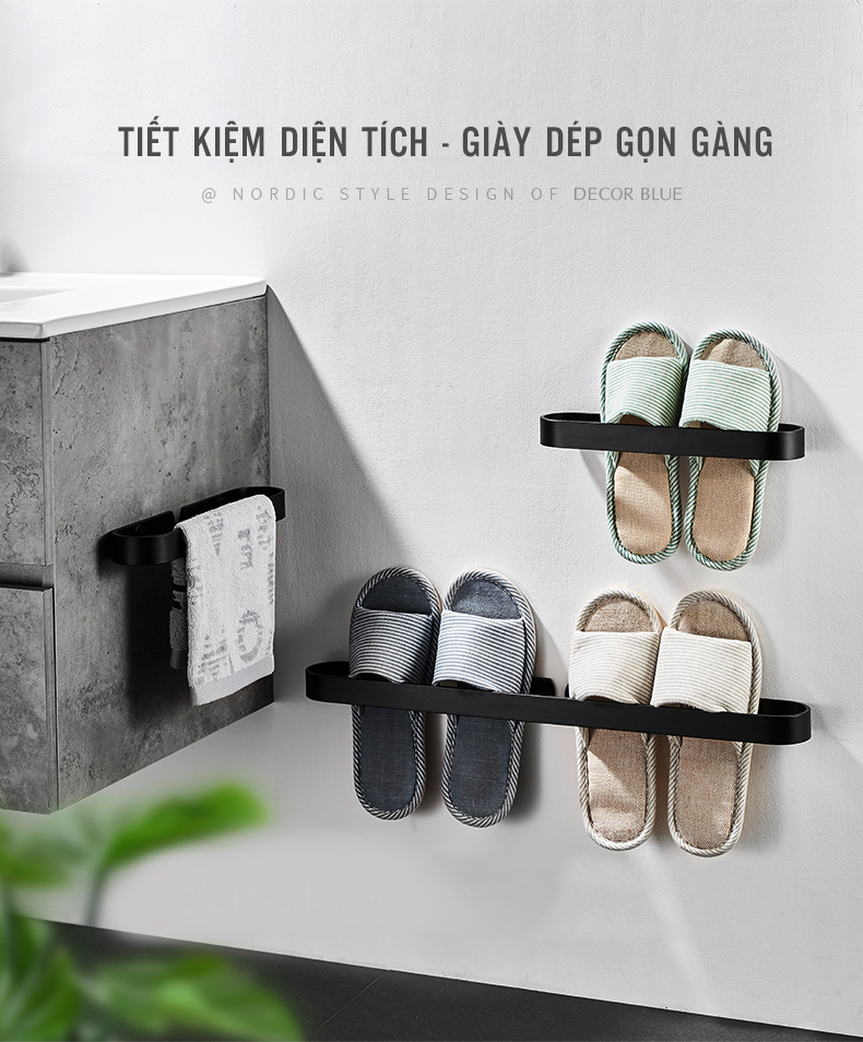 Giá Để Giày Dép Dán Tường Hàng Cao Cấp Inox Sơn Tĩnh Điện 5 Lớp