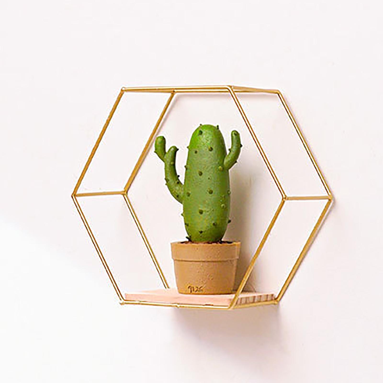 Set of 3 Modern Hexagon Iron Wall Shelf Display Floating Shelf