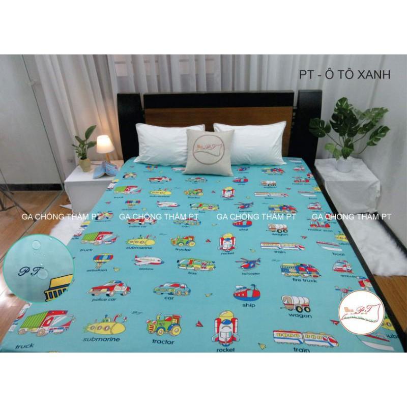 Ga cotton thun phủ nano chống thấm ôtô xanh PT