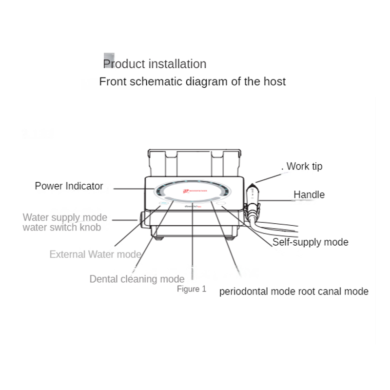 Woodpecker U600 LED Scaler siêu âm ngăn ngừa bệnh nha khoa sợi quang học Di động Làm trắng răng Làm sạch Thiết bị nha khoa