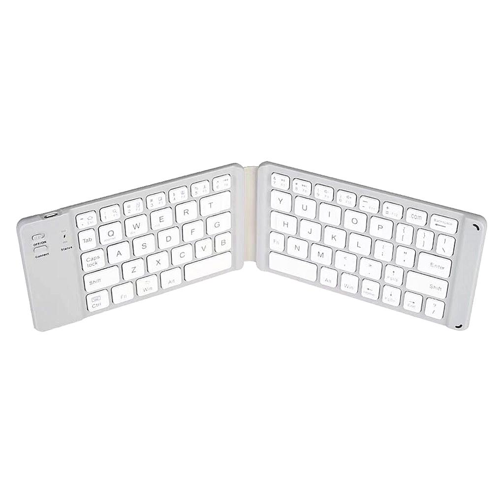 BT Keyboard 67 Keys Slim Thin Mini Foldable Bluetooth Keyboard, Gray