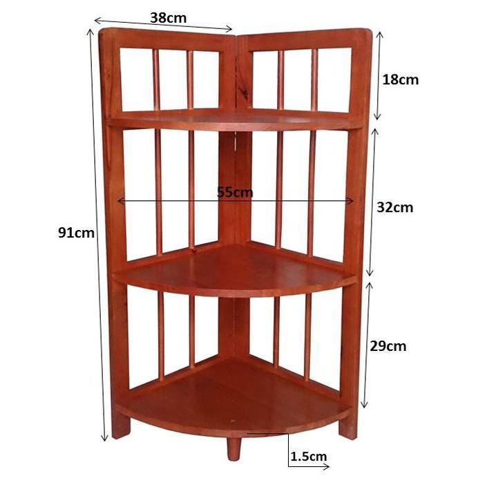 Kệ Góc Tường 3 Tầng Gỗ Tự Nhiên 100%