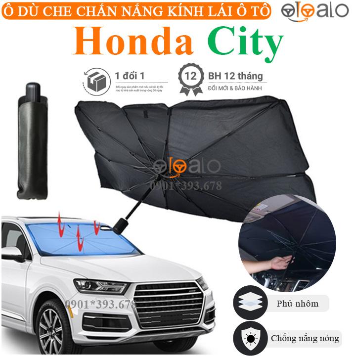 Ô dù che chắn nắng kính lái xe Honda City vải dù tráng nhôm cao cấp ODCKL
