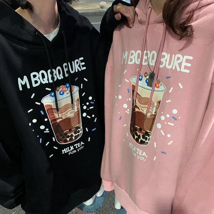 Hình ảnh Áo Hoodie LY TRÀ SỮA Form rộng Unisex Nam Nữ Couple Chất Nỉ Bông Mịn Ulzzang KUN