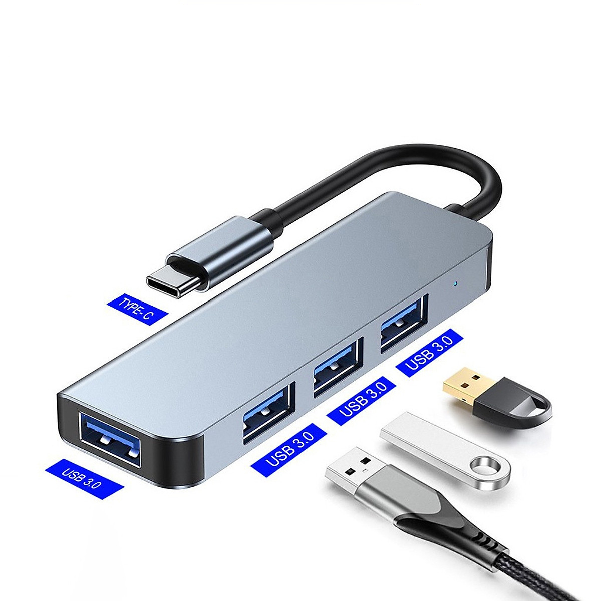 Cáp chuyển Type C ra 4 cổng USB - HUB USB Type c to 4 Port USB