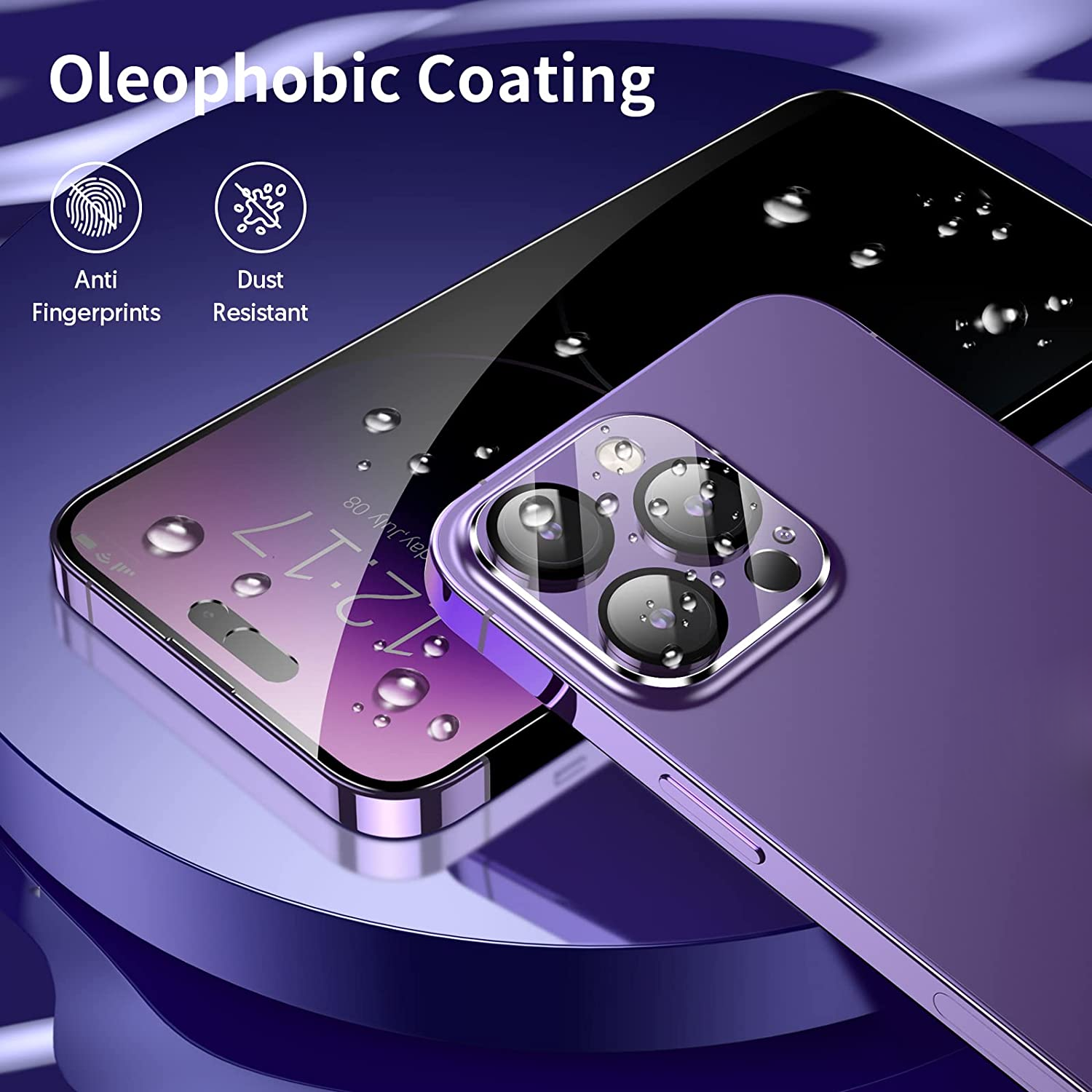 Bộ 2 miếng dán kính cường lực chống nhìn trộm full 3D cho iPhone 14 Pro Max hiệu Baseus Privacy Protector mỏng 0.3mm, vát cạnh 2.5D, độ cứng 9H - hàng nhập khẩu