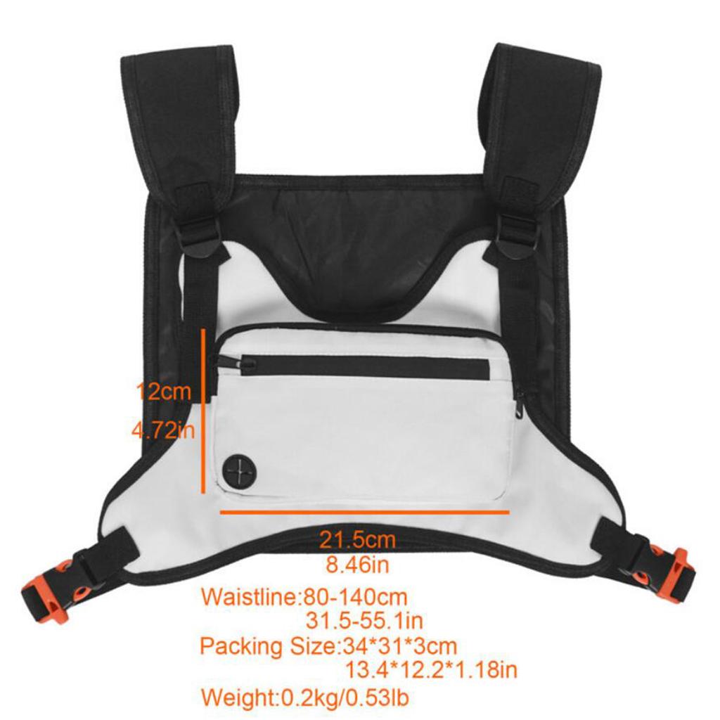 Tactical Vest Pouch Pack Bag Chest Recon Bag Utility Gadget Pouch Black