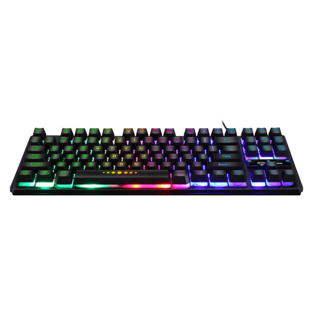 2x USB Wired 87 Keys Mechanical Gaming Keyboard RGB Backlit for PC Gamers