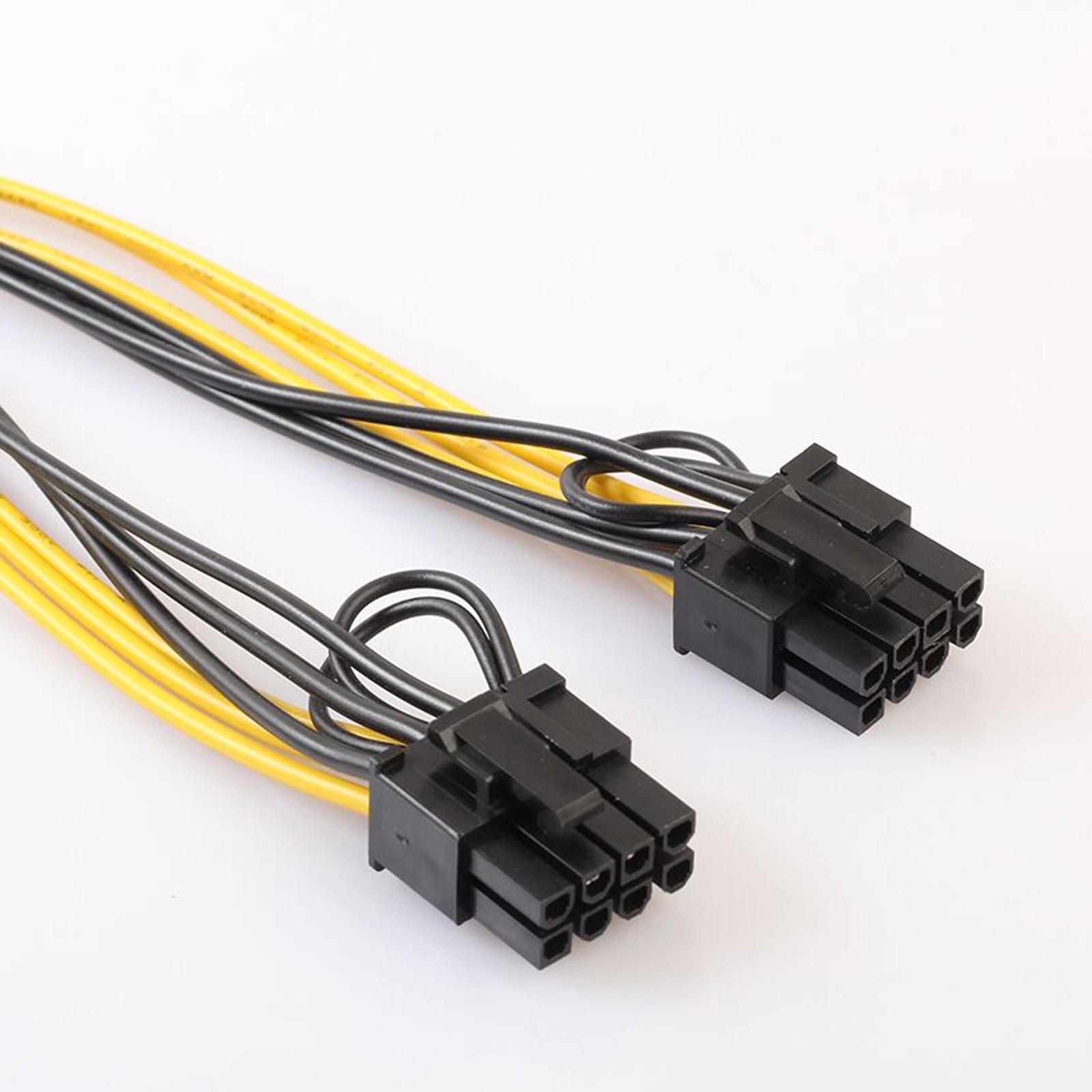 Splitter 11.8inch Extention 8-Pin to Dual 8-Pin  Power Supply Cable PCI Express