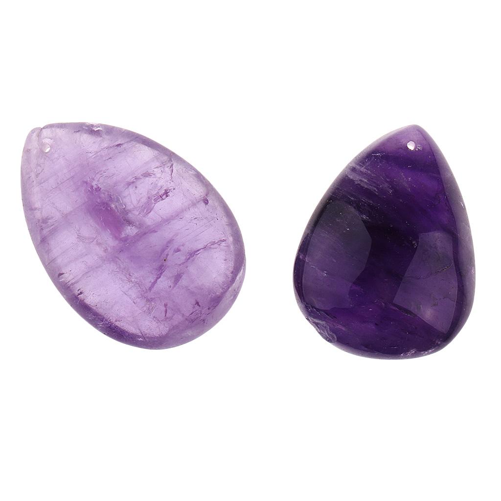 Natural Stone Flat Round Purple Energy Crystal Quartz DIY Pendant Necklace Home Decor Ornaments