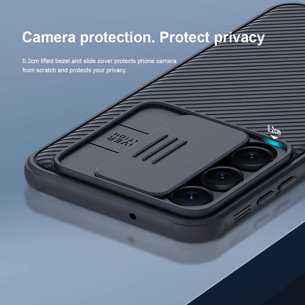 Ốp lưng chống sốc bảo vệ camera cho Samsung Galaxy S23 / S23 Plus hiệu Nillkin Camshield Pro chống sốc cực tốt, chất liệu cao cấp, có khung & nắp đậy bảo vệ Camera - hàng nhập khẩu