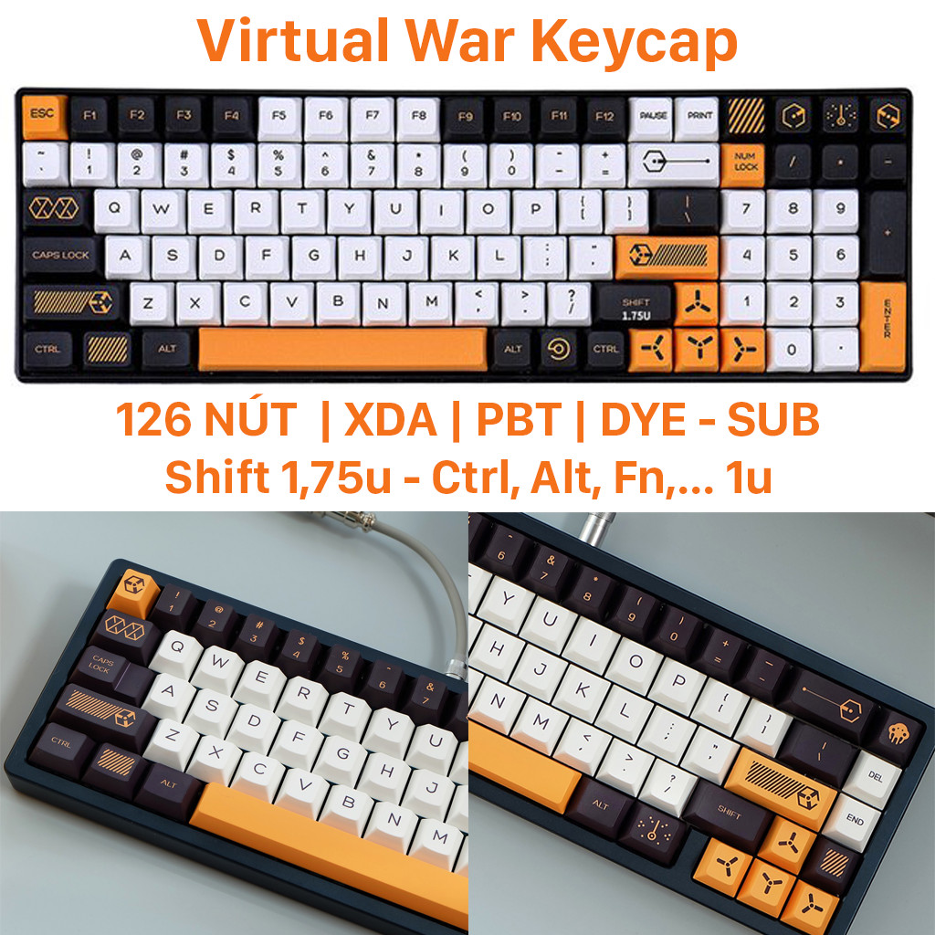 Keycap Nhựa Pbt Cao Cấp Công Nghệ In Tiên Tiến Cực Sắc Nét Nhiều Mẫu Lựa Chọn - Hàng Nhập Khẩu - Virtual War Keycap
