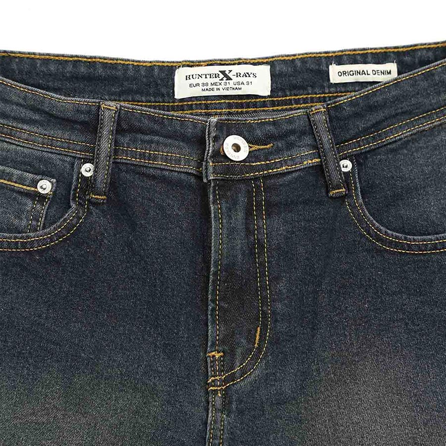 Quần Short Jeans Nam Cao Cấp HUNTER X-RAYS Form Slimfit Màu Xanh Đậm S31