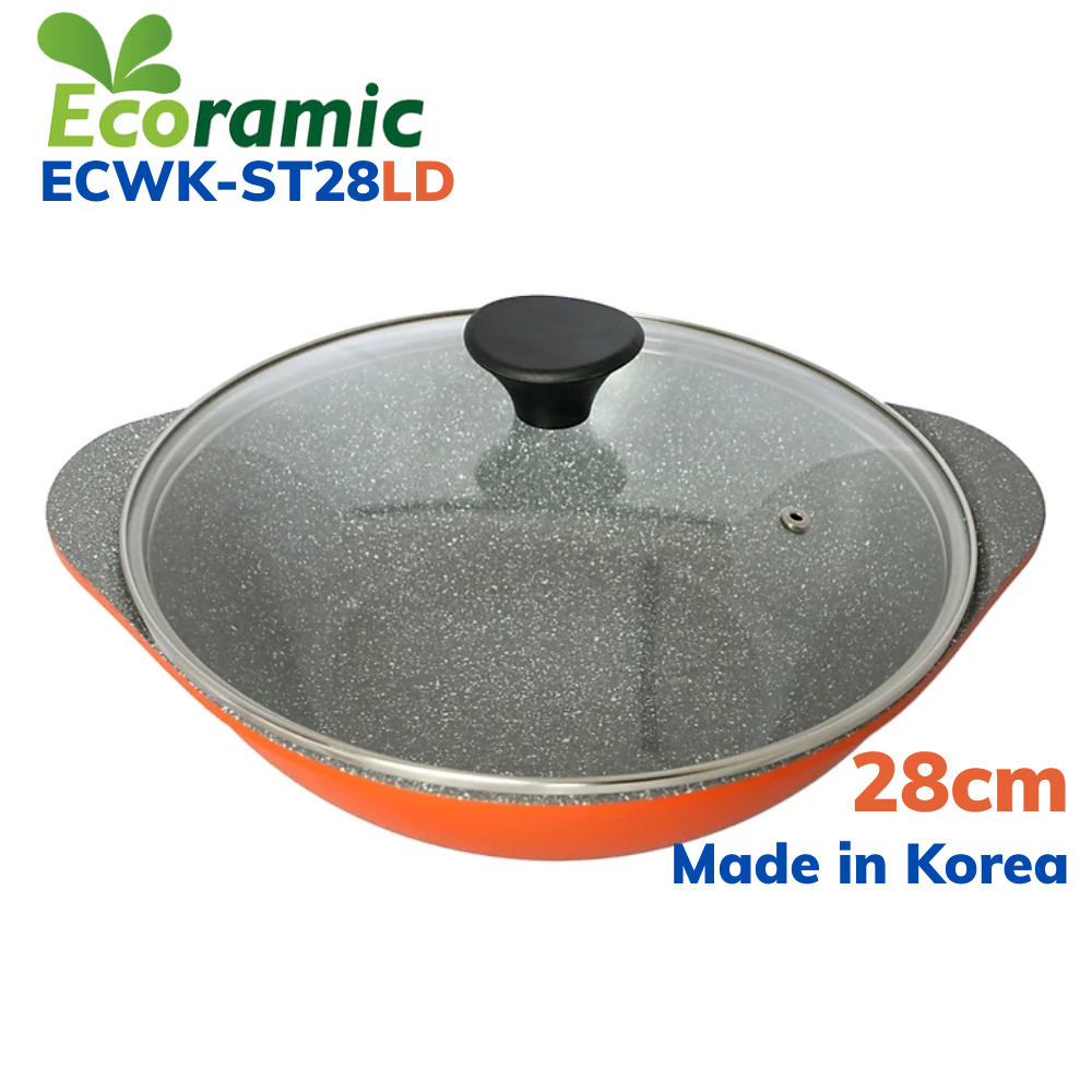 Chảo Đá 2 Tay Cầm Ecoramic ECWK-ST28LD (28cm)