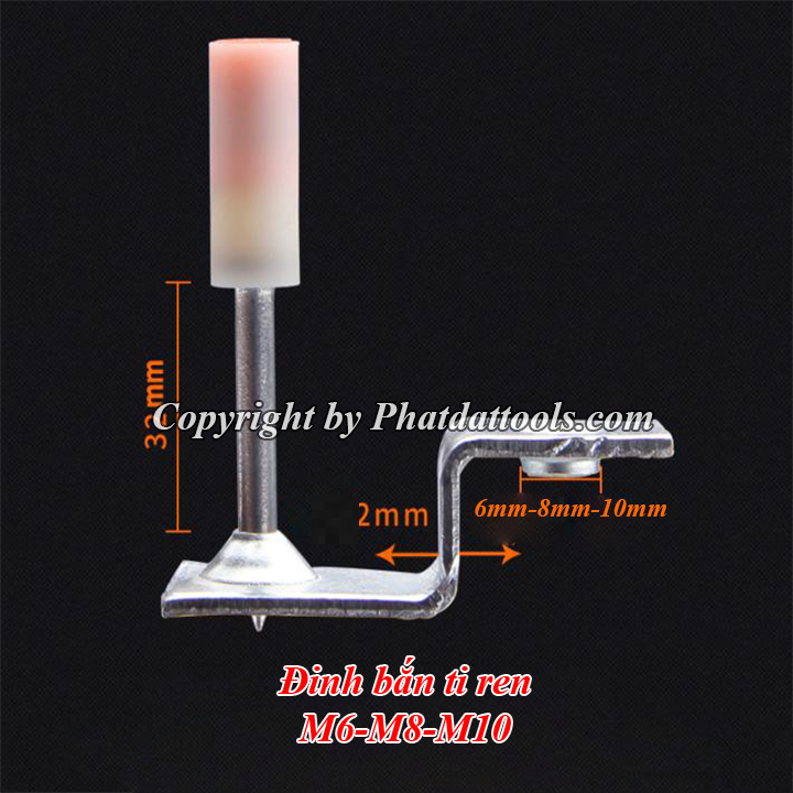 Đinh - Tắc kê cho máy bắn ti trần M6-M8-M10, Hộp 100 cái