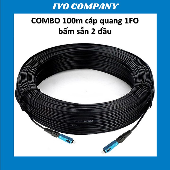 COMBO 100m Dây Cáp Quang 1 FO (Cáp dẹt) Bấm Sẵn Hai Đầu