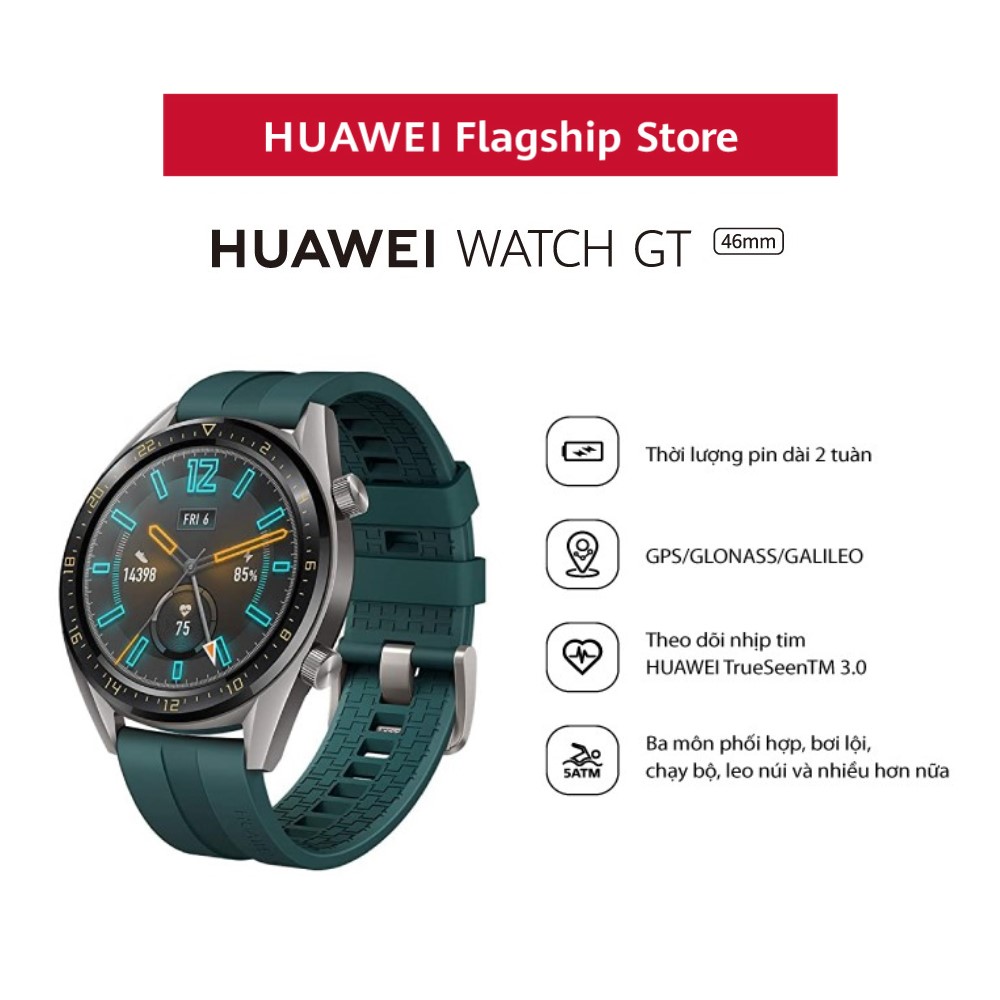 Đồng Hồ Thông Minh Huawei Watch GT Active Edition | Pin Liên Tục 2 Tuần | Theo Dõi Sức Khỏe | Hàng Chính Hãng - Xanh Đậm