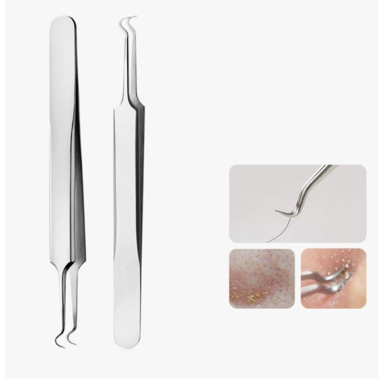 Combo 2 Nhíp Gắp Mụn Trứng Cá Thép Không Gỉ