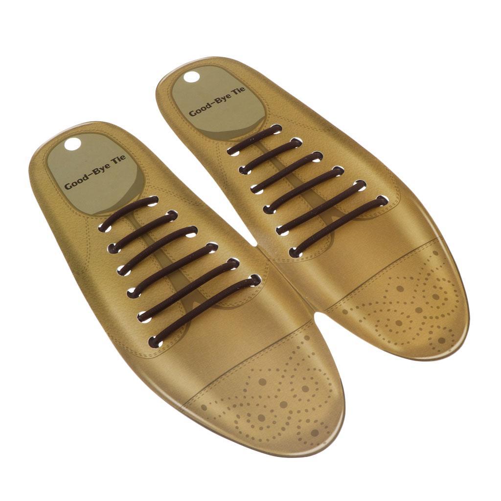 24 Pieces Adults Easy No Tie Shoelaces Elastic Silicone Round Shoe Laces