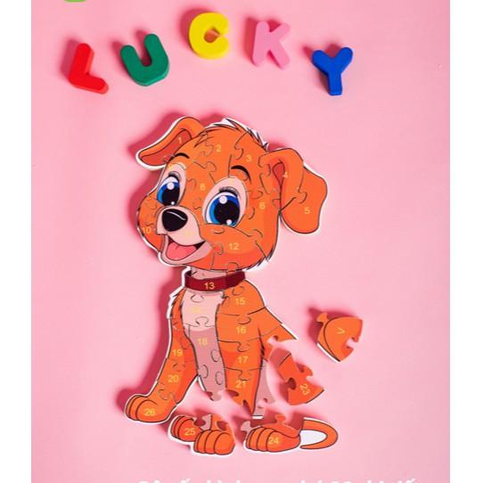 Đồ chơi gỗ - Xếp hình con chó 26 chi tiết