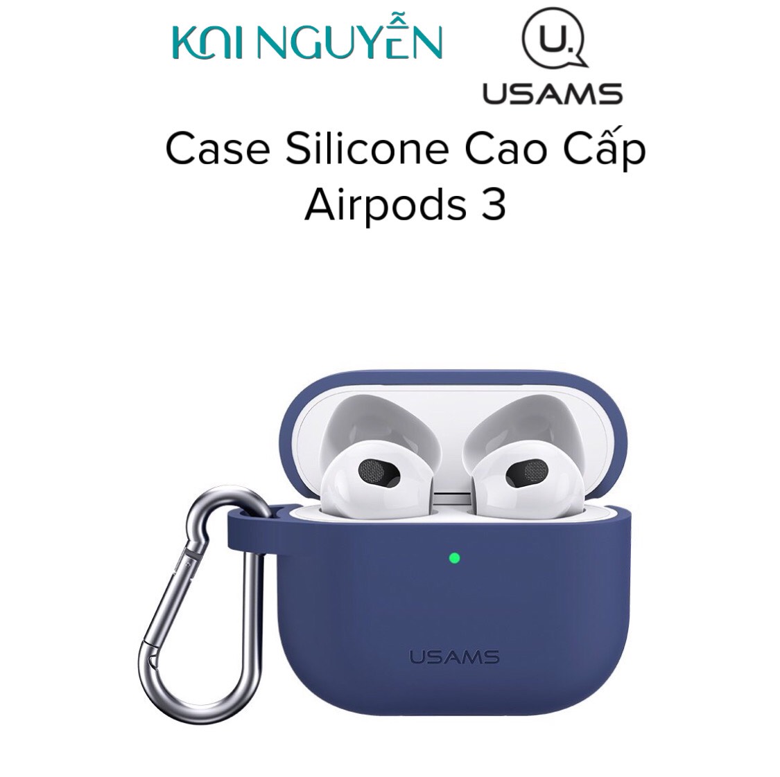 Case bảo vệ silicone dành cho Airpods 3 hiệu USAMS Nhiều màu, Tặng kèm móc khóa - Hàng chính hãng