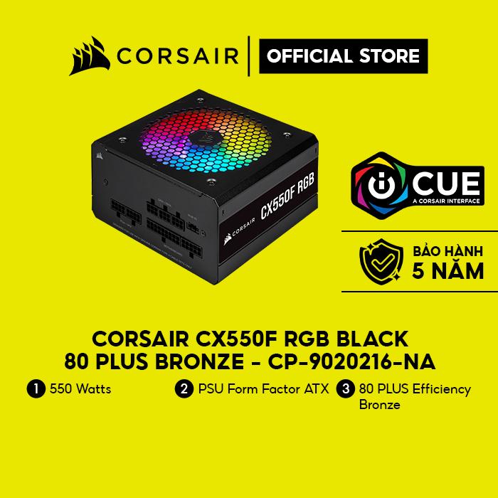 Nguồn máy tính Corsair CX550F RGB Black 80 Plus Bronze - Full Modular CP-9020216-NA Hàng chính hãng