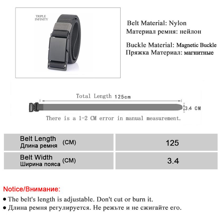 Thời Trang Nam Dây Da Chất Lượng Cao Chịu Mài Mòn Nhanh Chóng Phát Hành Kim Loại Từ Khóa Quần Jean Cổ Nylon Chiến Thuật Dây 3.4Cm chiều Rộng