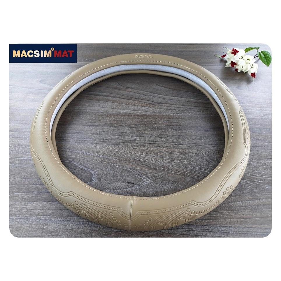 Bọc vô lăng cao cấp Macsim mã L611 chất liệu da thật - Khâu tay 100% size M màu be, mầu đen, mầu nâu