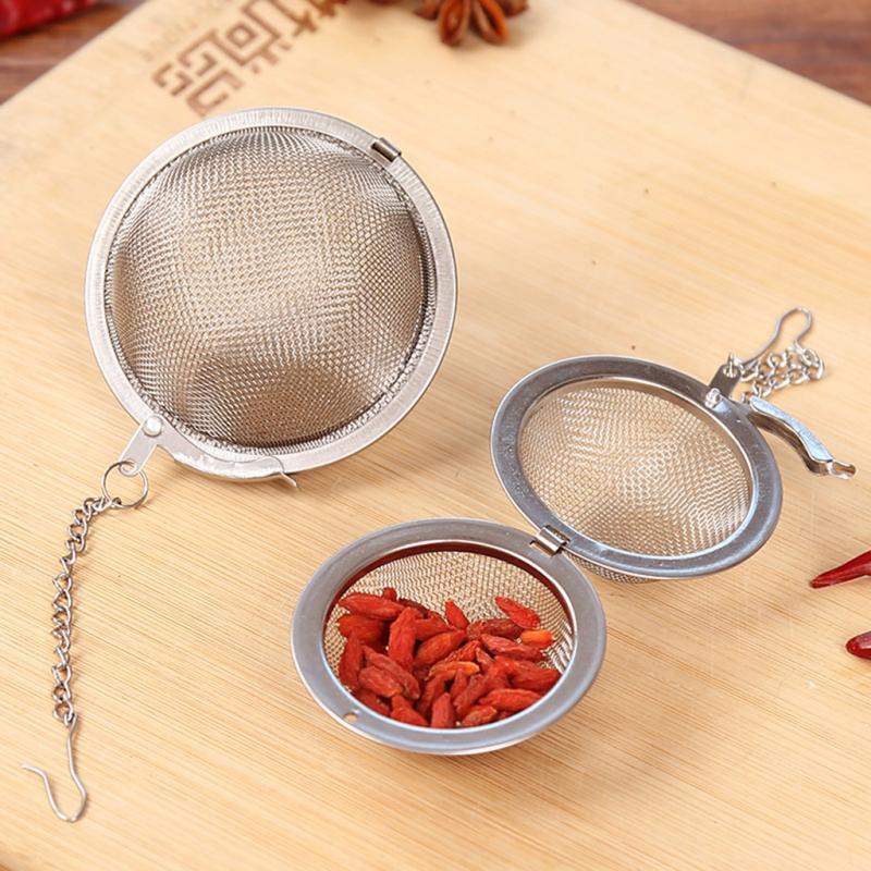 Tea Ball Strainer Stainless Steel Tea Infuser Sphere Locking Spice Mesh Infuser Tea Filter Strainers Seasoning Ball Kitchen Tool