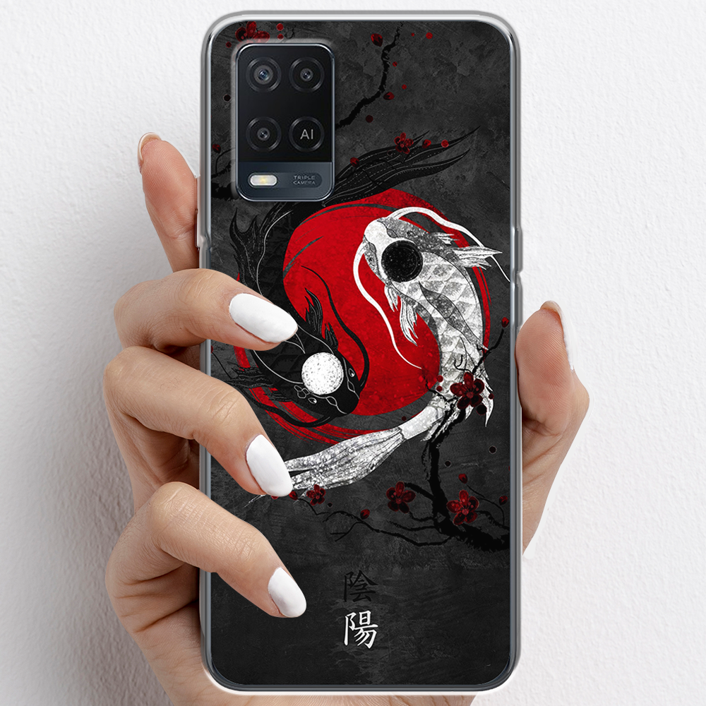 Ốp lưng cho Oppo A54, Oppo A94 nhựa TPU mẫu Cá âm dương