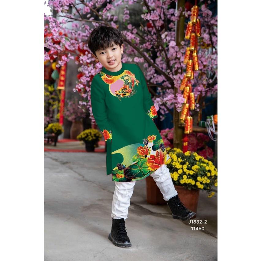 Áo dài cách tân hình rồng hoa Sen