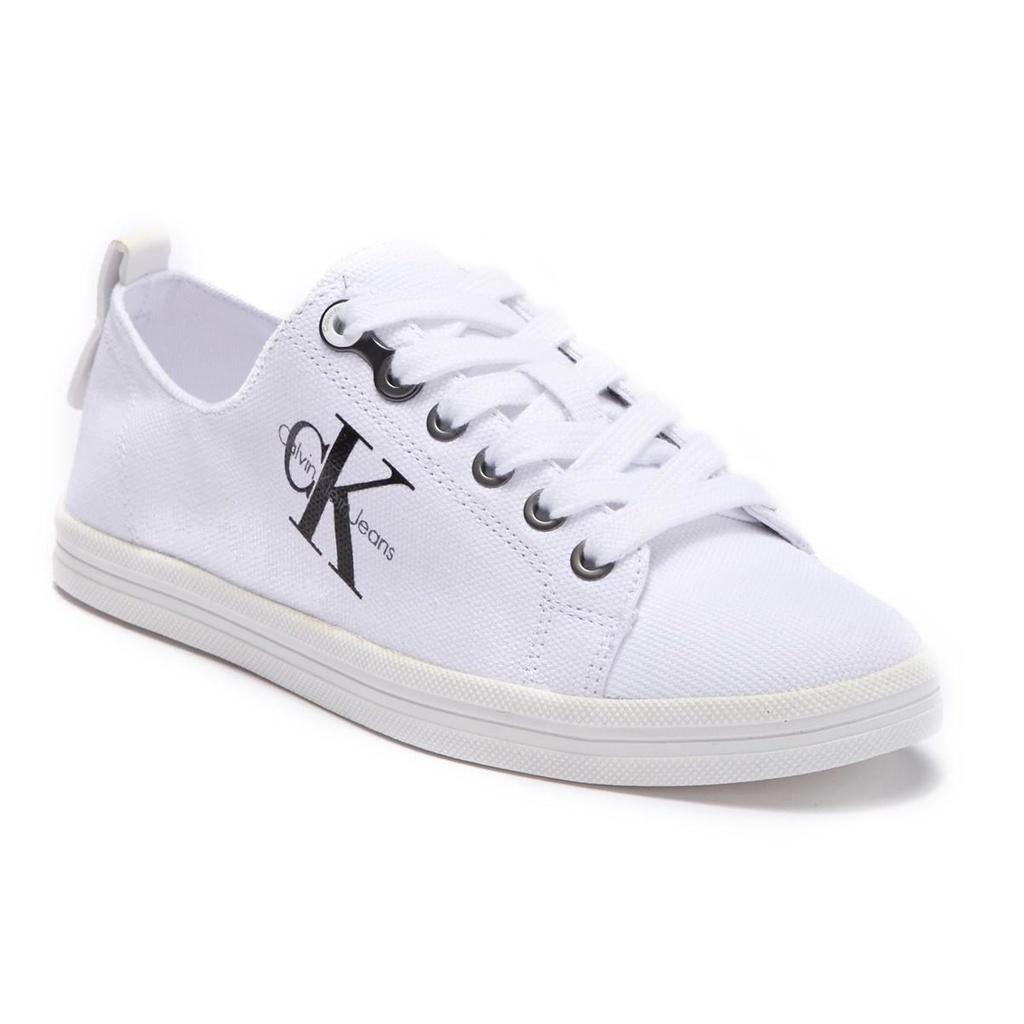 Giày thể thao Calvin Klein trắng cho bé size 36-40 - Giày CK trắng canvas cho bé