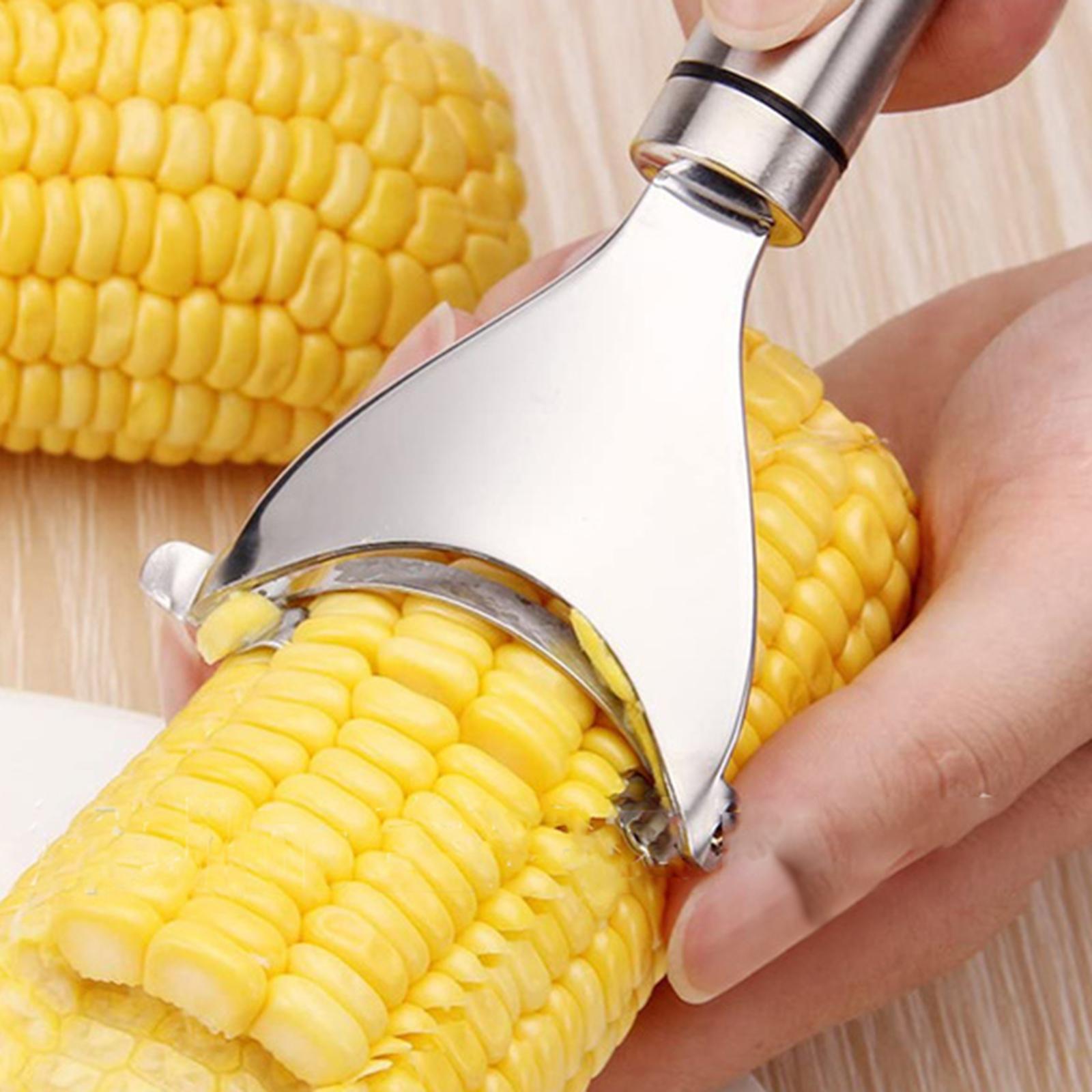 Corn Peeler,Kitchen Gadget,Stainless Steel Corn Thresher with Handle,Corn Stripper Corn Cob Stripper Tool,Thresher Corn Cutter from the Cob